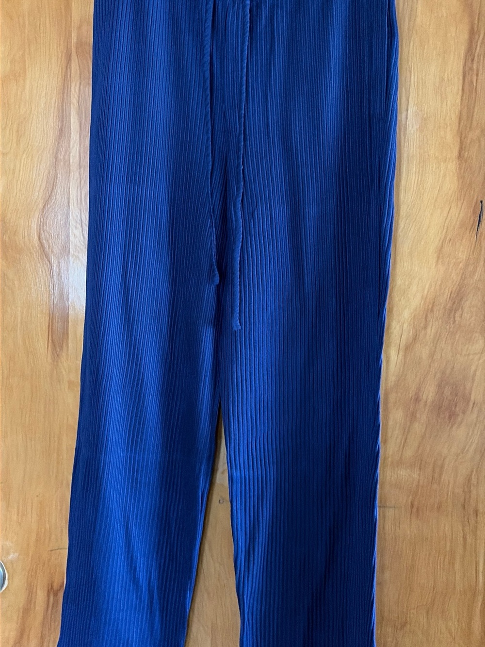Cuddle duds ribbed navy sleeveless top and bottoms - Picture 3 of 5